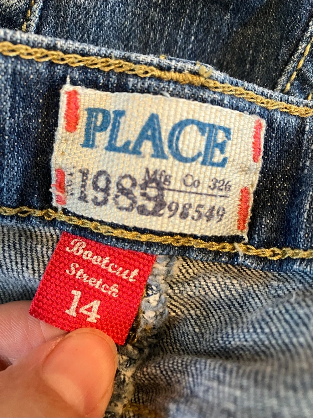Children’s Place 1989 bootcut stretch Girl’s heritage thigh faded jeans 14